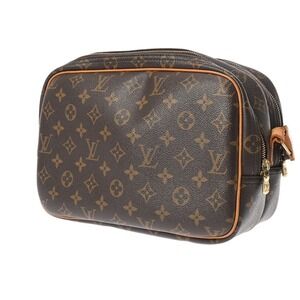 Louis Vuitton Monogram Shoulder Reporter Bag Brown Canvas